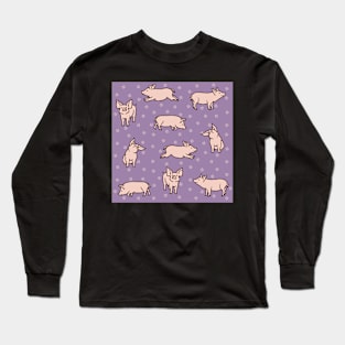 Plum Violet Pigs Long Sleeve T-Shirt